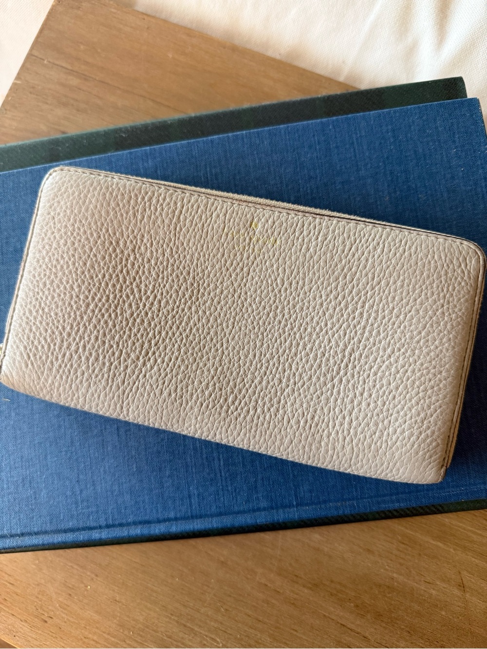 Kate Spade New York Pebbled Leather Zip Around Wallet Taupe